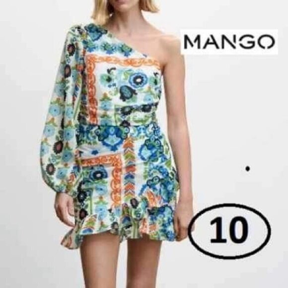 Mango, Ladies Asymmetrical pleated dress. Size: 10. NWT - Picture 16 of 16